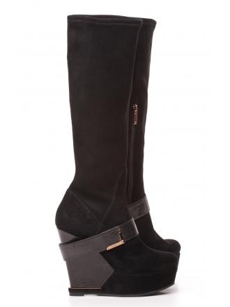 Giorgio Fabiani women's black suede boots