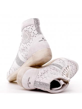 Sneakersy Włoskie Janet Sport Skórzane Białe 19 31875 F114
