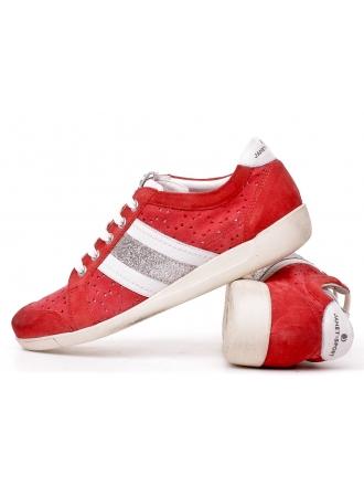 Sneakersy Włoskie Janet Sport Skórzane Czerwone 19 31883 ROSSO