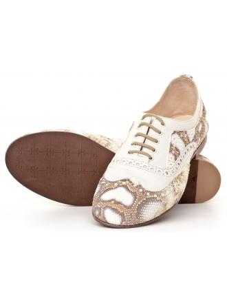 FABI smooth leather snake pattern shoes