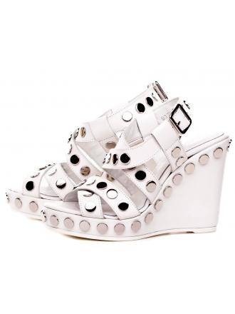 GEOX women's white leather sandals