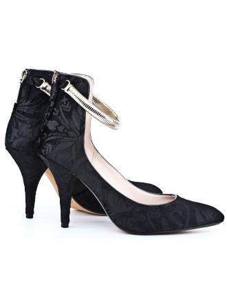 Clarks black high-heeled shoes