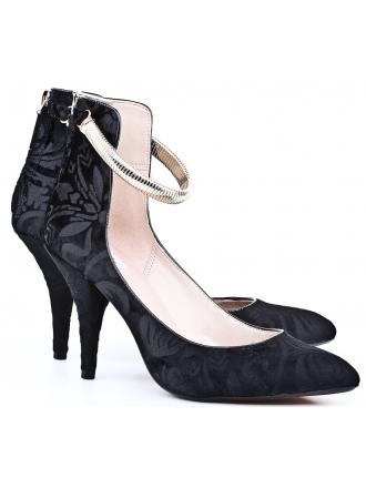 Clarks black high-heeled shoes