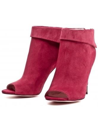 GUESS Burgundy Suede Leather Boots on Heel HESSIO 22 FLHES3 SUE09 BURGU