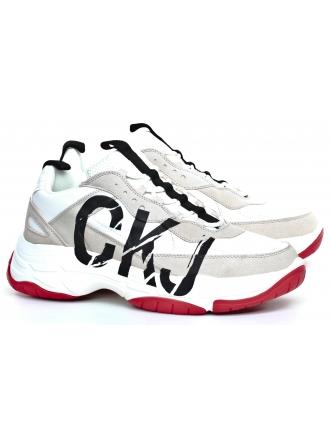 Sneakersy Męskie Calvin Klein Jeans Białe Mizar B4S0651 Bright White/Stone