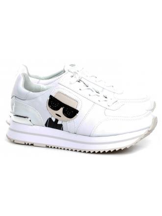 Sneakersy Damskie Karl Lagerfeld Biel Velocita II KL61930 311 White Lthr&Suede