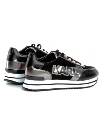 Sneakersy Damskie Karl Lagerfeld Czarne Velocita II KL61940 30S Black Lthr