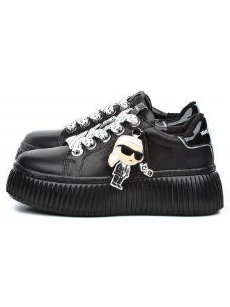 Sneakersy Damskie Karl Lagerfeld Black KL42376N 000 Black Lthr