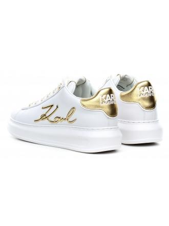 Sneakersy Damskie Karl Lagerfeld Biel KL62510A 01G White Lthr w/Gold
