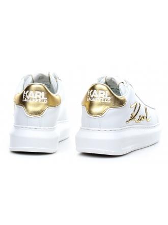 Sneakersy Damskie Karl Lagerfeld Biel KL62510A 01G White Lthr w/Gold