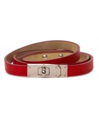 Women&#039;s coral leather belt