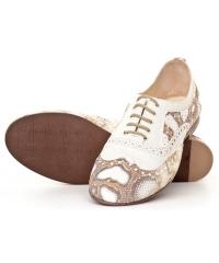 FABI smooth leather snake pattern shoes