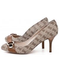 GUESS women&#039;s beige and brown pumps
