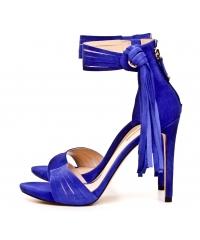 Sandały Damskie Na Szpilce GUESS Kobaltowe Skórzane AIDA 22 FLAID2 SUE03 BLUE