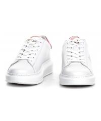 Sneakersy Damskie Karl Lagerfeld Biel KL62520 01P White Lthr w/Pink