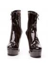Giorgio Fabiani black patent leather wedged short boots
