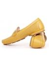 FABI women's smooth leather yellow moccasins